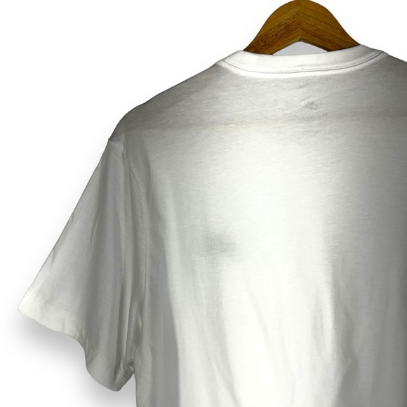 Nike Sportswear Club Men's Embroidered Spellout T-Shirt, White/Black, Size Large - Picture 6 of 8